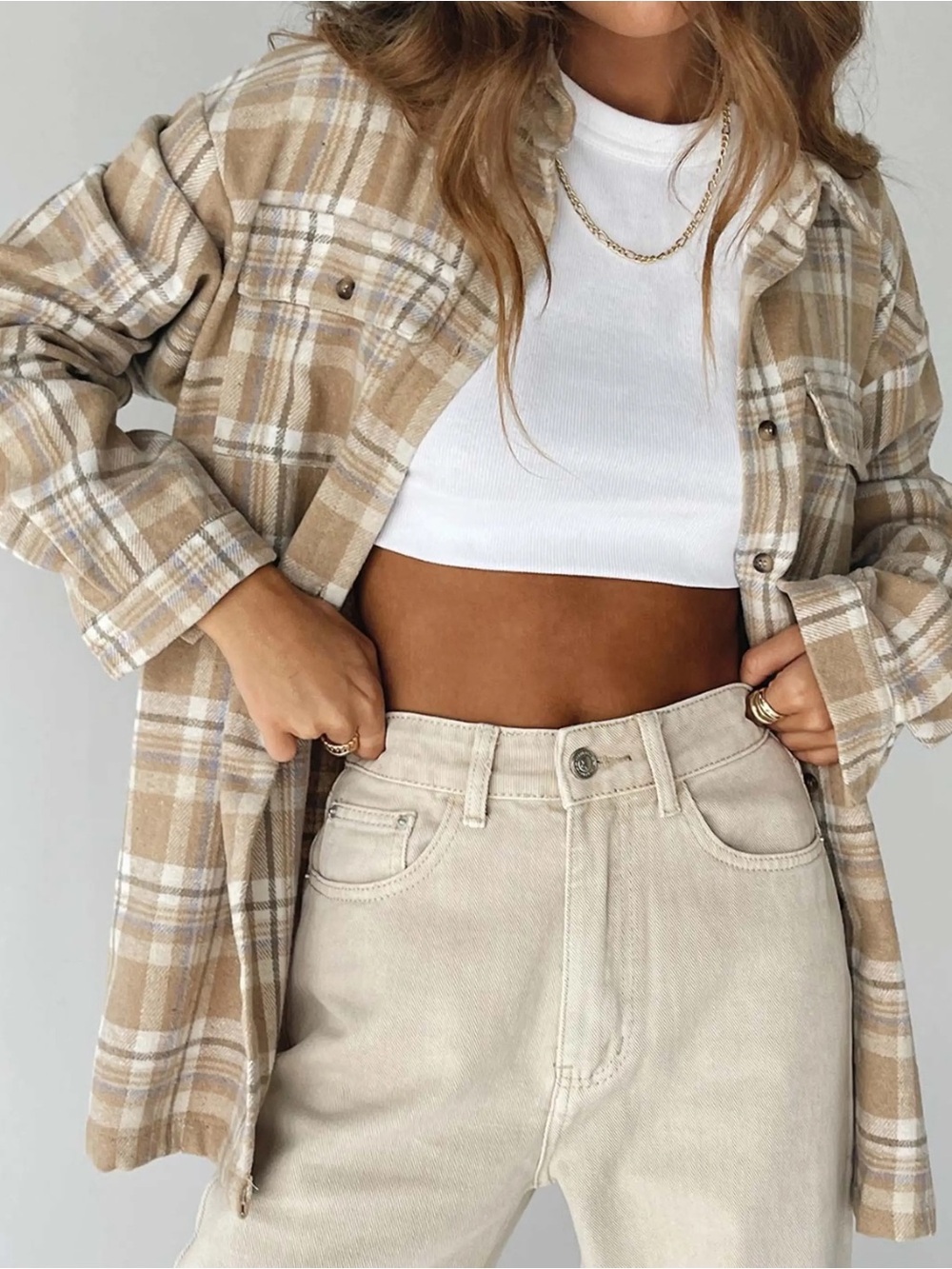Princess Polly plus size plaid shacket jacket